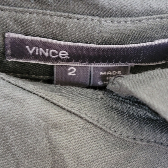 Vince | Green Linen Blend Mini Skirt with Foldover Waist Size 2 - Picture 5 of 6